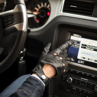 Black driving gloves