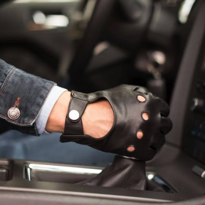 Black driving gloves