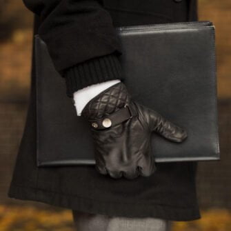 napoMODERN (black) - Men’s gloves with lining made of lamb nappa ...