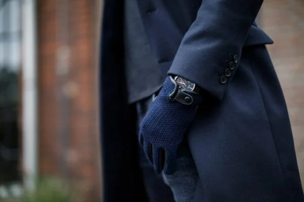 napoWOOL navy gloves for men