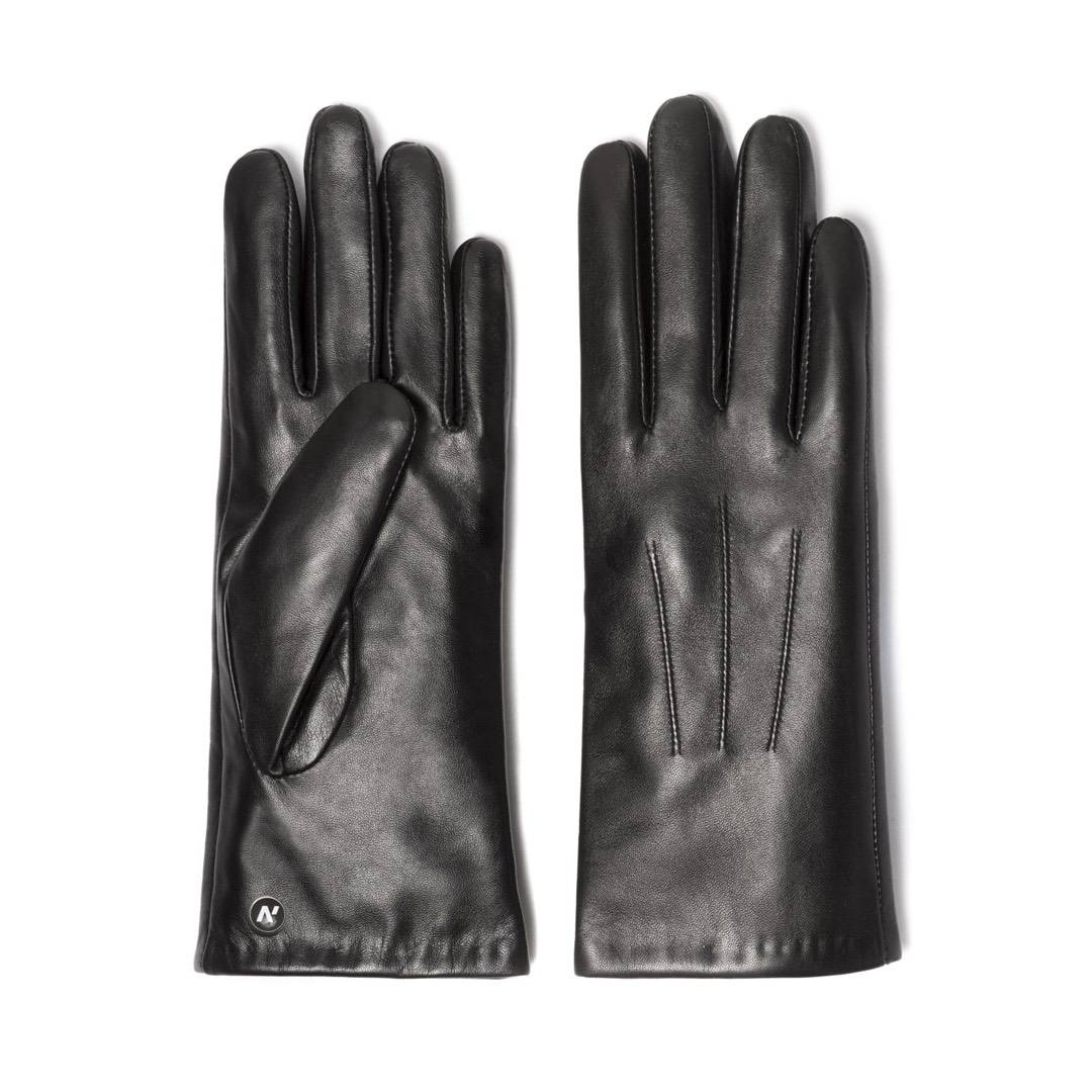 Nappaglo Womens Italian Lambskin Leather Gloves Winter Warm Simple Long Fleece 