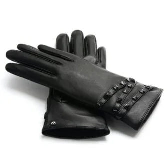 napoSTUD (black) - Women’s gloves with lining made of lamb nappa leather
