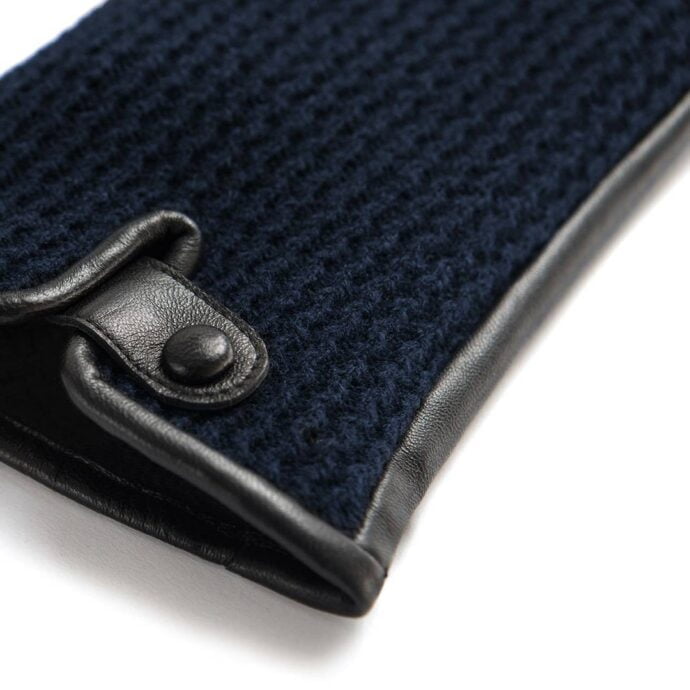 napoWOOL (black/dark blue) - Men’s gloves with lining made of lamb nappa leather #3