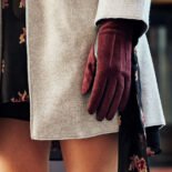 Womens gloves dark red