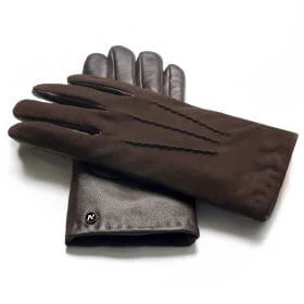 napoSUEDE (brown) - Men’s gloves with cashmere lining made of lamb nappa leather
