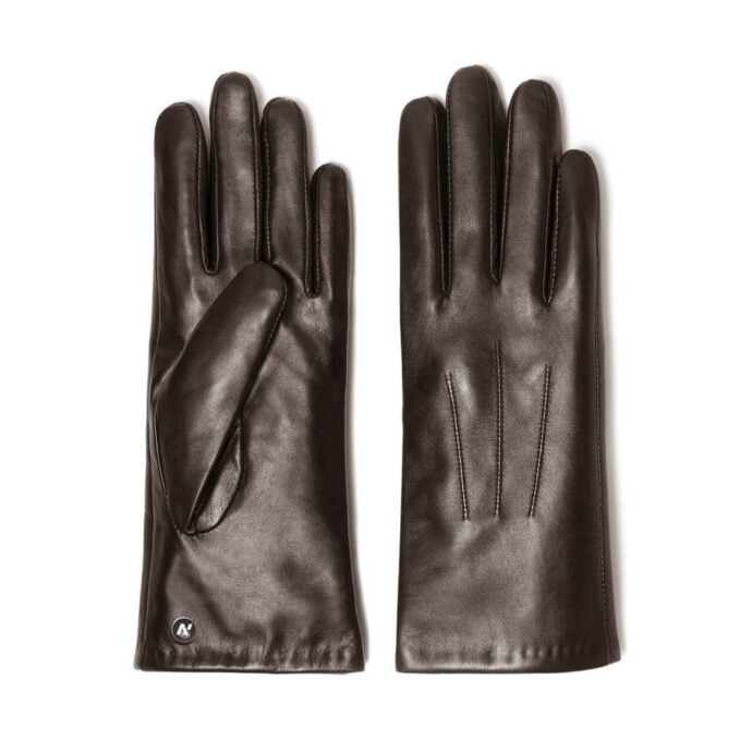 napoCLASSIC (brown) - Women’s gloves with lining made of lamb nappa leather #2