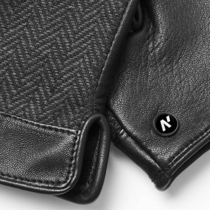napoGENT (black/grey) - Men’s gloves with lining made of lamb nappa leather #3