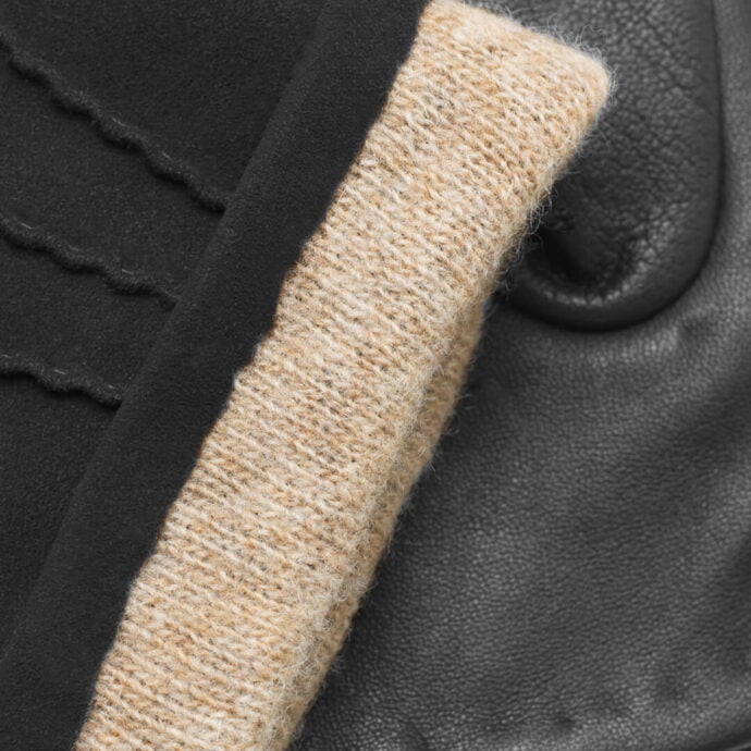 napoSUEDE (black) - Men’s gloves with cashmere lining made of lamb nappa leather #3