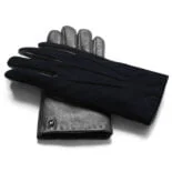 napoSUEDE (black/dark blue) - Men’s gloves with cashmere lining made of lamb nappa leather