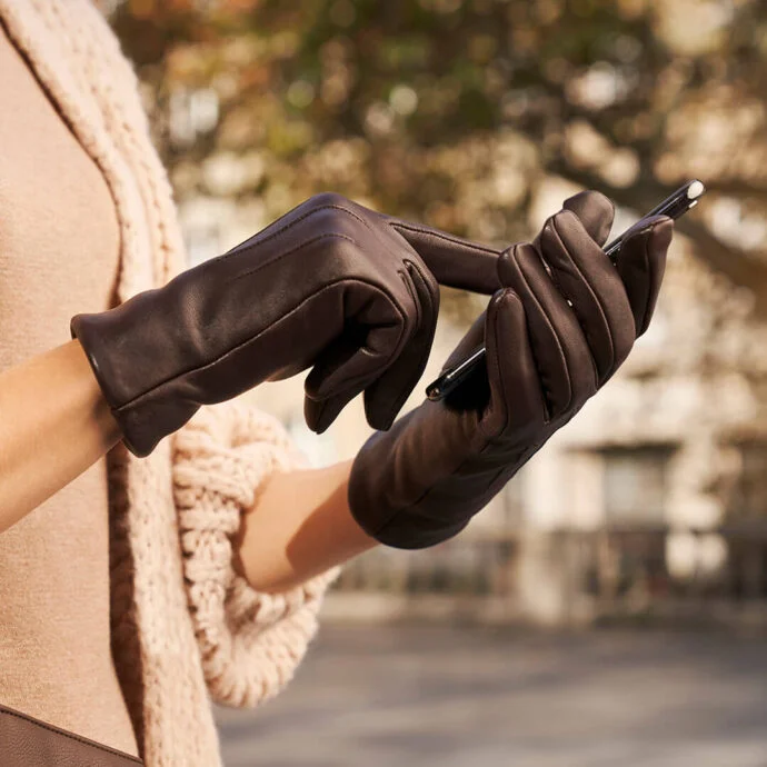 napoCLASSIC elegant brown gloves for women