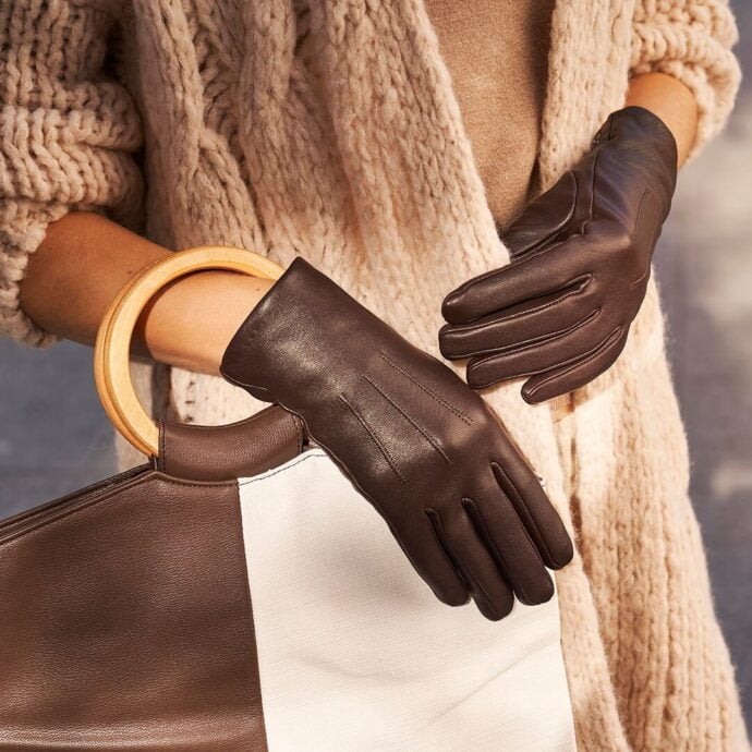 napoCLASSIC elegant brown gloves for women