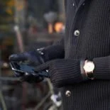 napoCROCHET black crochet gloves for men