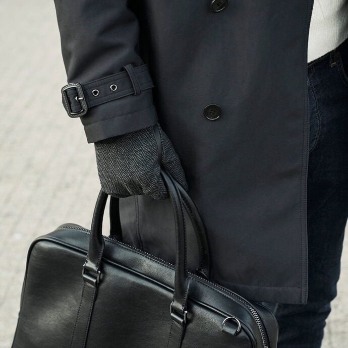 napoGENT grey touchscreen gloves for men