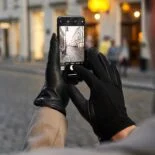 napoSUEDE - black cashmere gloves for men