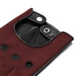 Dark red driving gloves from leather