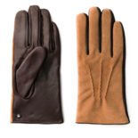 Camel suede gloves for men