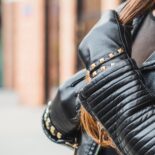 women's leather gloves with gold studs