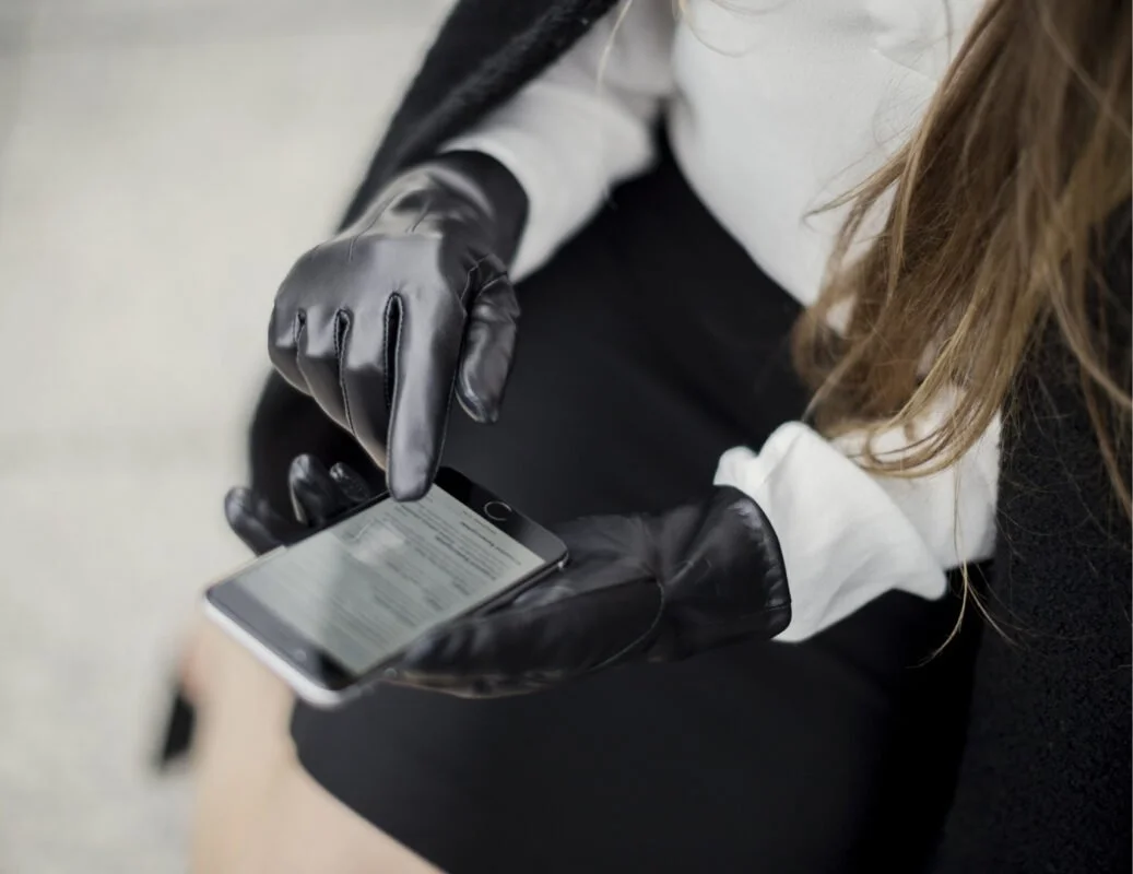 women's tactile leather gloves