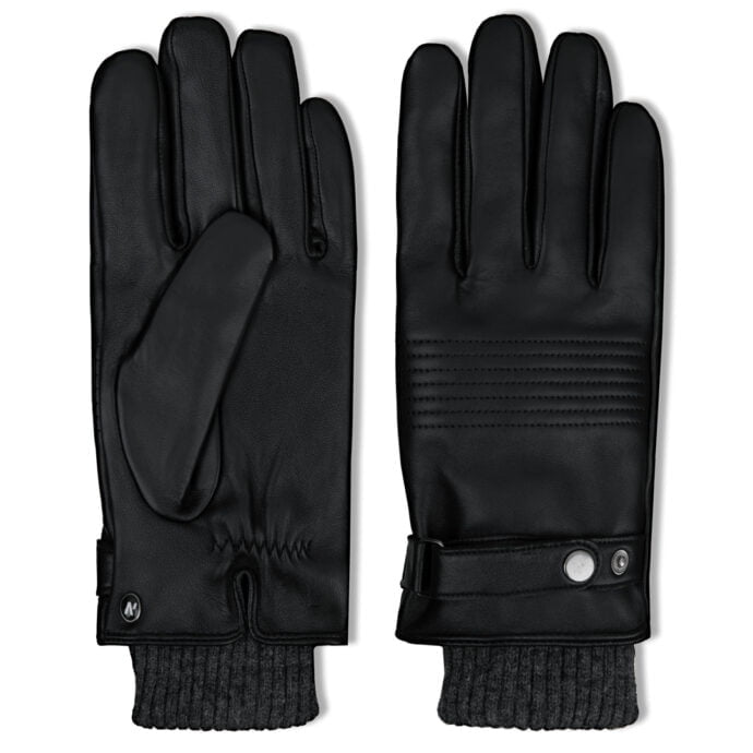 men's leather gloves with buckle