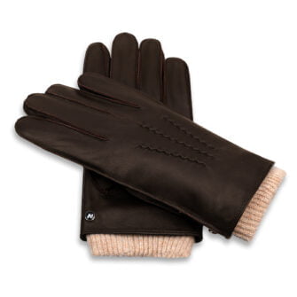 brown leather gloves for men with sleeves
