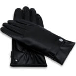 black men's eco leather gloves with buckle