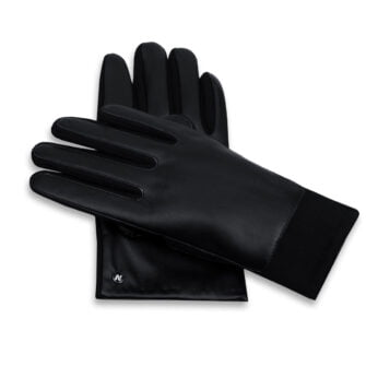 classic black men's gloves made of eco leather