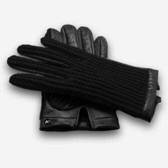 black braided gloves for men