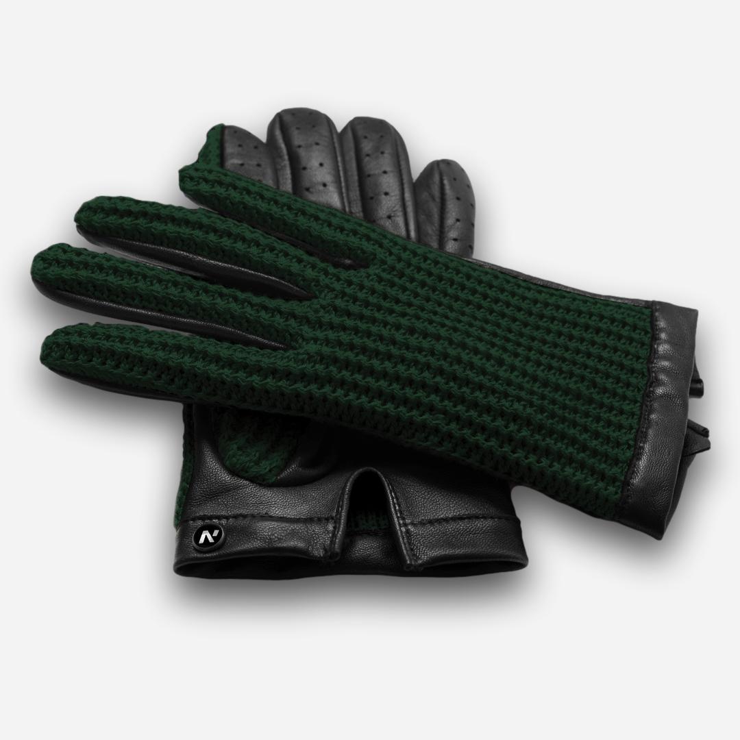 green braided gloves for men