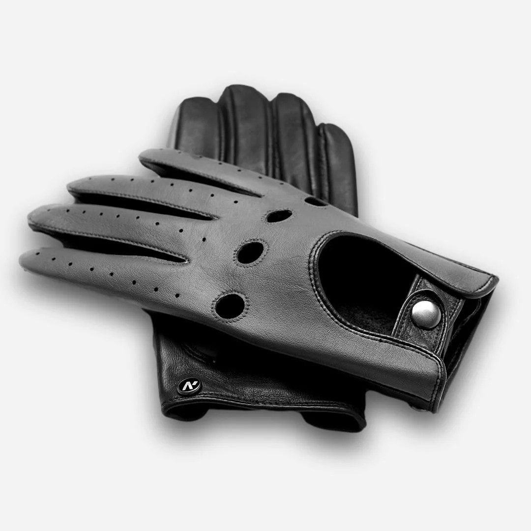 gray leather car gloves for men