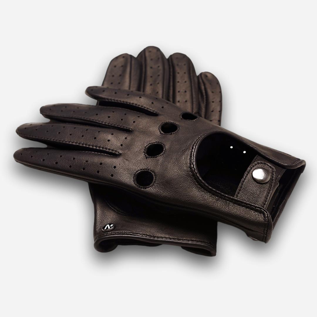 brown leather car gloves for men