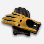 men's leather car gloves in yellow