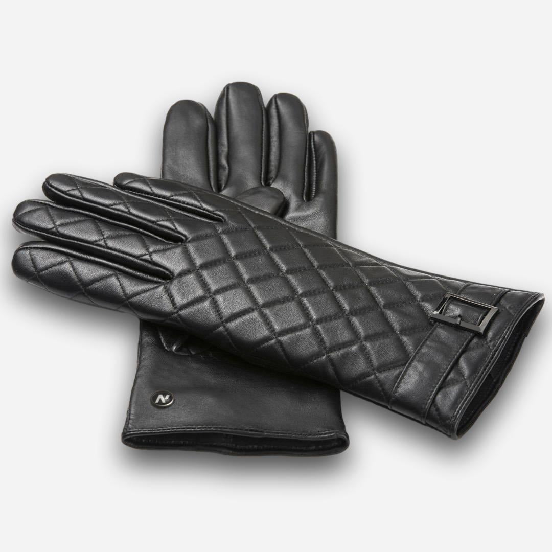 black quilted women's gloves