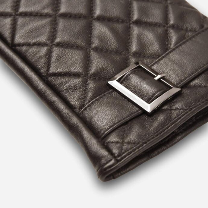 brown quilted gloves