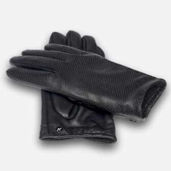 women's black eco-leather gloves