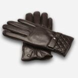 men's gloves with a clasp in brown