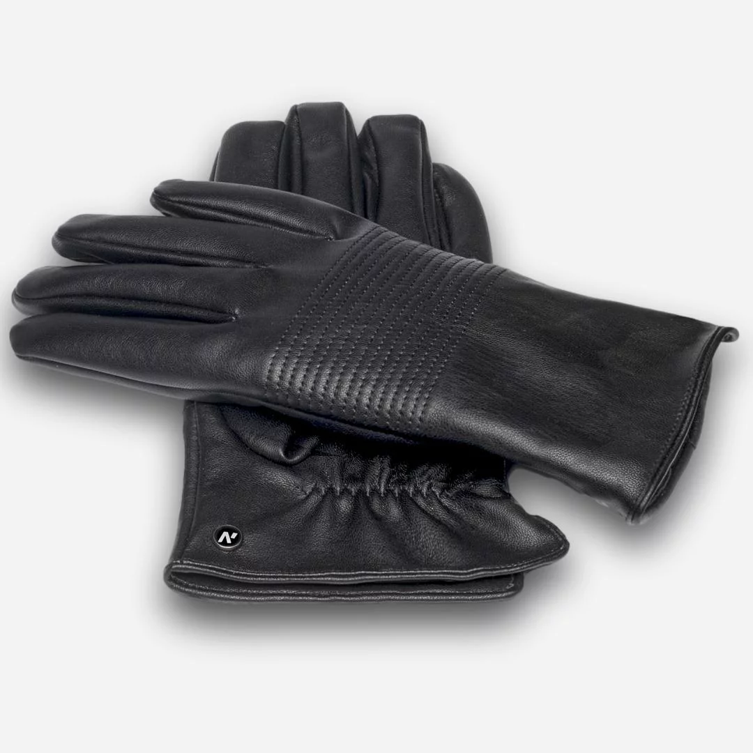 black eco leather gloves