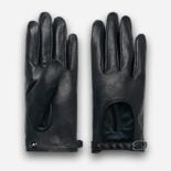 black gloves with a decorative belt
