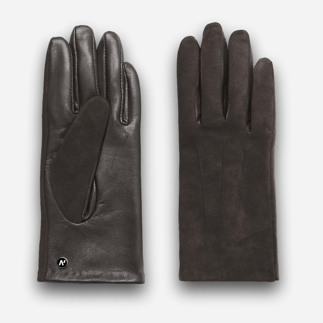 brown suede gloves for women