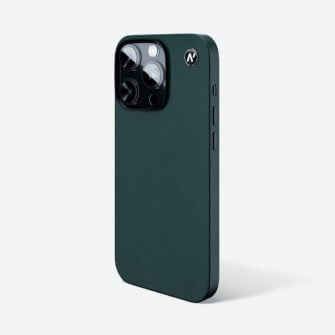 Leather case for iPhone 14 pro - elegance in shades of green