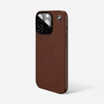 Leather case for iPhone 14 pro - elegance in shades of brown