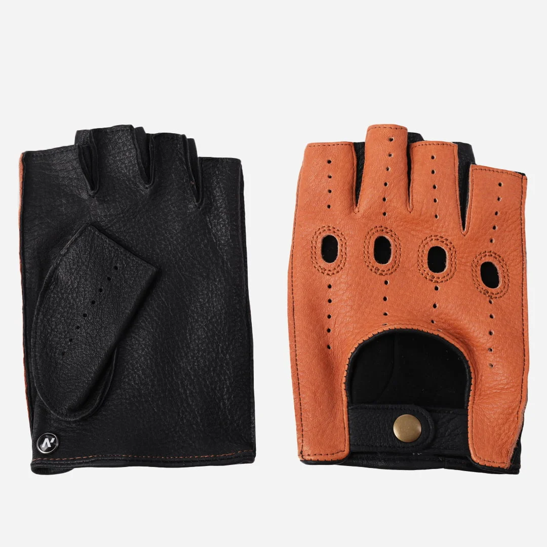 Men's Leather Fingerless Gloves