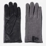 men's gray woven gloves