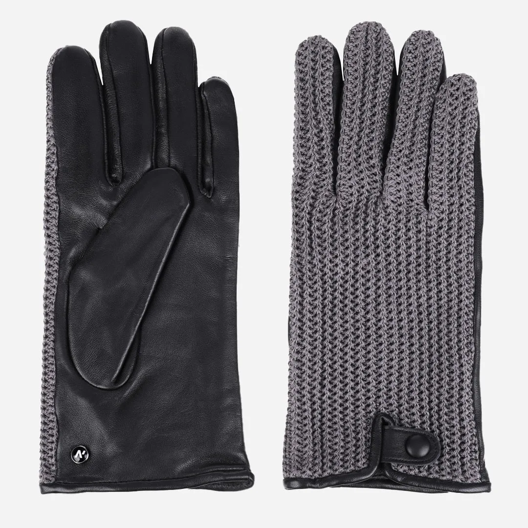 men's gray woven gloves