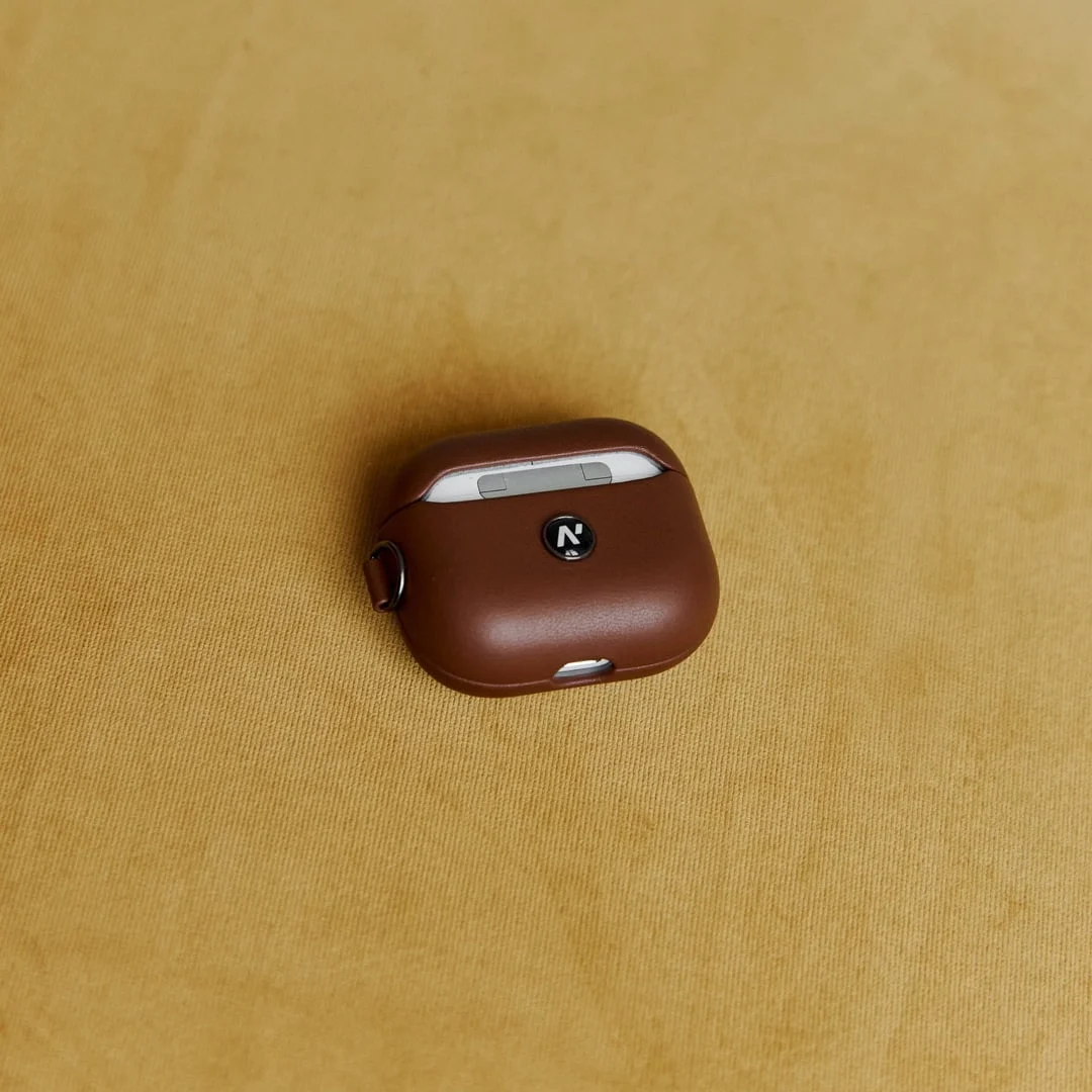 brown case for AirPods